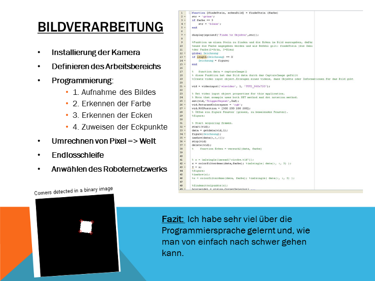 Aufgaben des Teams Bildverarbeitung